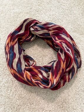 Chaps Women Multicolor Women's Infinity Scarf - Burgundy, Plum,Blue & Cream NWOT